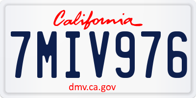 CA license plate 7MIV976