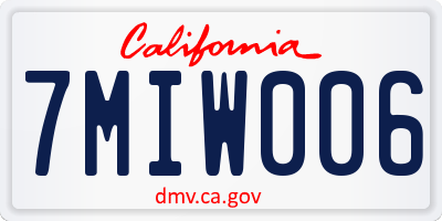 CA license plate 7MIW006