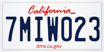 CA license plate 7MIW023