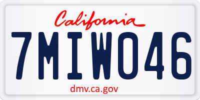 CA license plate 7MIW046
