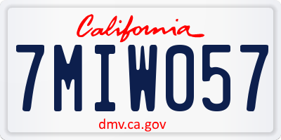 CA license plate 7MIW057