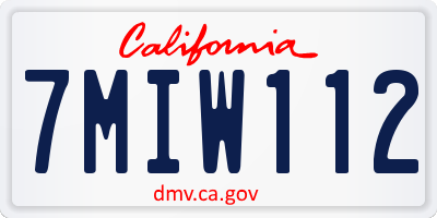 CA license plate 7MIW112