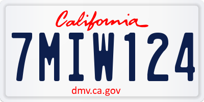 CA license plate 7MIW124
