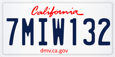 CA license plate 7MIW132