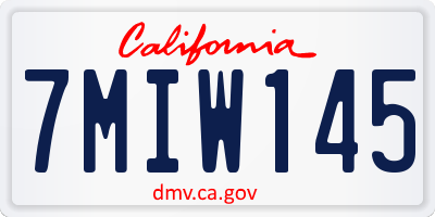 CA license plate 7MIW145