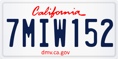 CA license plate 7MIW152