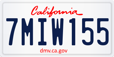 CA license plate 7MIW155