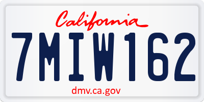 CA license plate 7MIW162