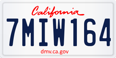 CA license plate 7MIW164