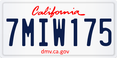 CA license plate 7MIW175