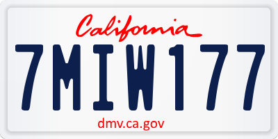 CA license plate 7MIW177