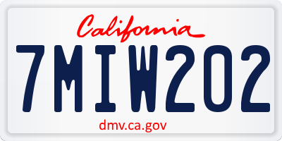 CA license plate 7MIW202
