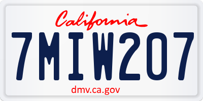 CA license plate 7MIW207