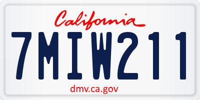 CA license plate 7MIW211