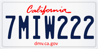 CA license plate 7MIW222
