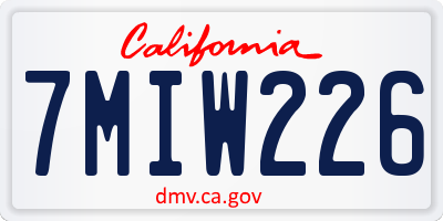 CA license plate 7MIW226