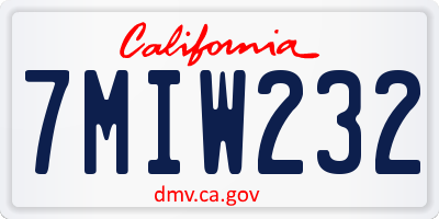 CA license plate 7MIW232