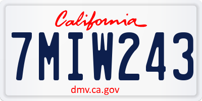 CA license plate 7MIW243