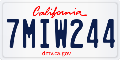 CA license plate 7MIW244