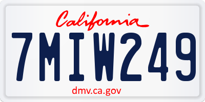 CA license plate 7MIW249