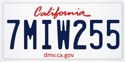 CA license plate 7MIW255