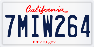 CA license plate 7MIW264