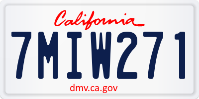 CA license plate 7MIW271