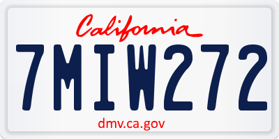 CA license plate 7MIW272