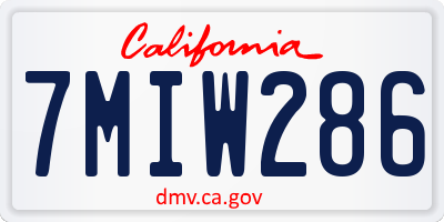 CA license plate 7MIW286