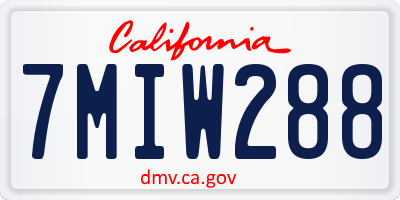 CA license plate 7MIW288
