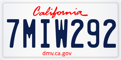 CA license plate 7MIW292