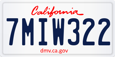 CA license plate 7MIW322