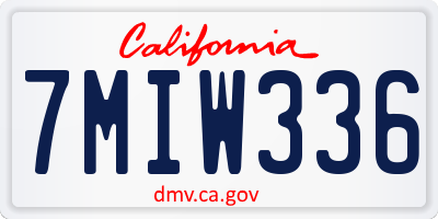 CA license plate 7MIW336
