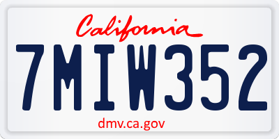 CA license plate 7MIW352