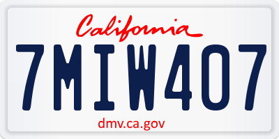 CA license plate 7MIW407