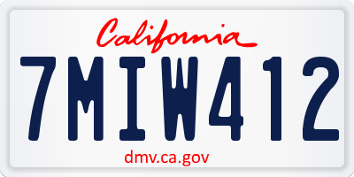 CA license plate 7MIW412