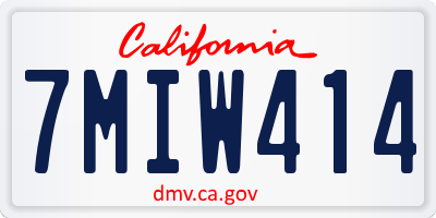 CA license plate 7MIW414