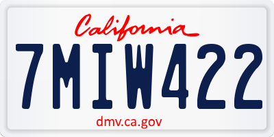 CA license plate 7MIW422
