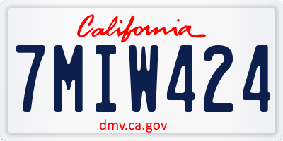 CA license plate 7MIW424