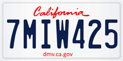 CA license plate 7MIW425