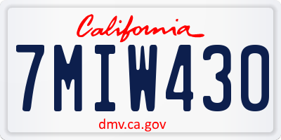 CA license plate 7MIW430