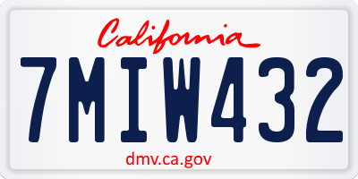 CA license plate 7MIW432