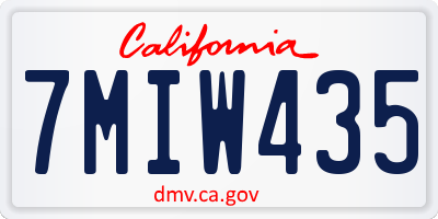 CA license plate 7MIW435