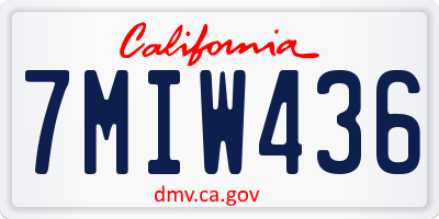 CA license plate 7MIW436