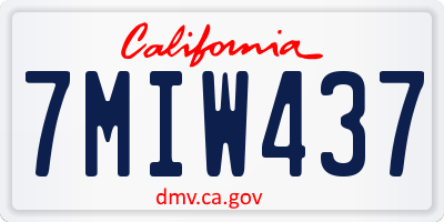CA license plate 7MIW437