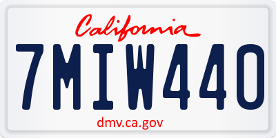 CA license plate 7MIW440