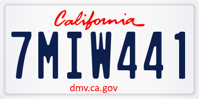 CA license plate 7MIW441