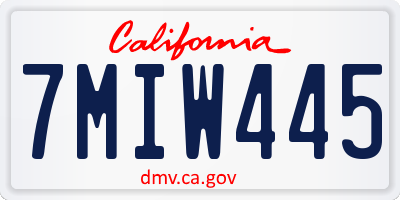 CA license plate 7MIW445