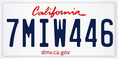 CA license plate 7MIW446