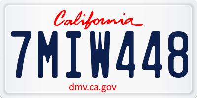 CA license plate 7MIW448